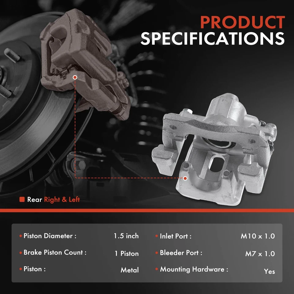 Pinza de freno trasera izquierda y derecha 2 piezas para Toyota Camry 2012-2017 Avalon 2013-2018 Foto 2 de 4