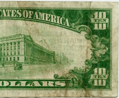 1929 - $10 TYPE 1 NATIONAL FARMERS MECHANICS NATIONAL BANK - WOODBURY, NJ -LOW # - Picture 6 of 11