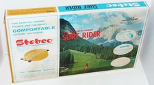 Vtg 1970s Stebco Pool Water Float Hawaiian Surf Rider Inflatable NOS In Box