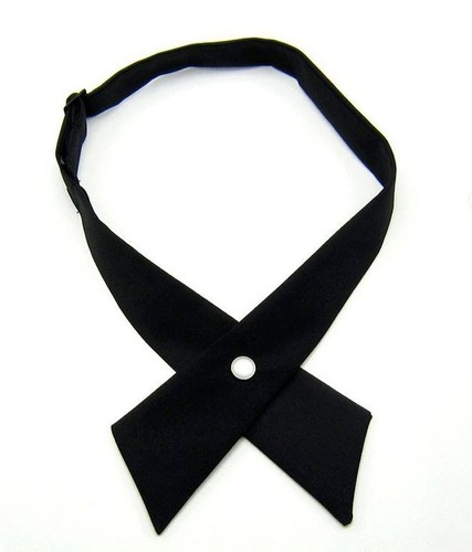 Women Girl Solid Wedding Party Bead Bow Tie Wedding Party Bowtie Necktie - Picture 2 of 8