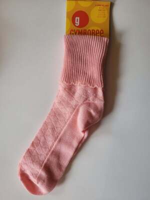 NWT Girls xl xxl 6 7 y Gymboree 2004 peach pointelle cuffed socks vtg ...