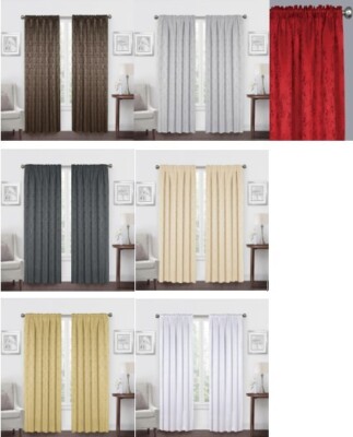 Gardine Vorhänge Meliert Marmöriert Blickdicht Ösen Kräusel, 140 cm x 245 cm