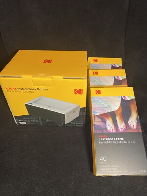 Kodak Instant Dock Printer PD460 4x6'' Prints Bundle w/ 120 Sheets Paper NEW