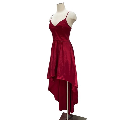 Vestido formal BDarlin rojo alto bajo 11/12 correa de espagueti vestido de graduación Y2K moderno - Imagen 6 de 11