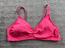 Shade  Shore Women's Size Large 12-14 Shirred Ribbed Bralette Bikini Top Pink