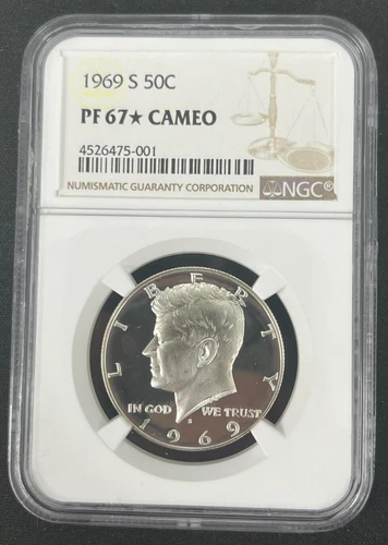 1969 S 50C STAR Proof Kennedy Silver Half Dollar NGC PF 67 STAR Cameo