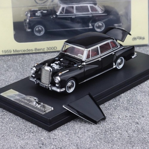 GFCC 1/64 Scale Mercedes-Benz 300D 1959 Black Diecast Car Model Toy Gift - Picture 1 of 6