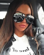 MIRROR "Posche" OVERSIZED Women Sunglasses Flat Top Square Shadz GAFAS