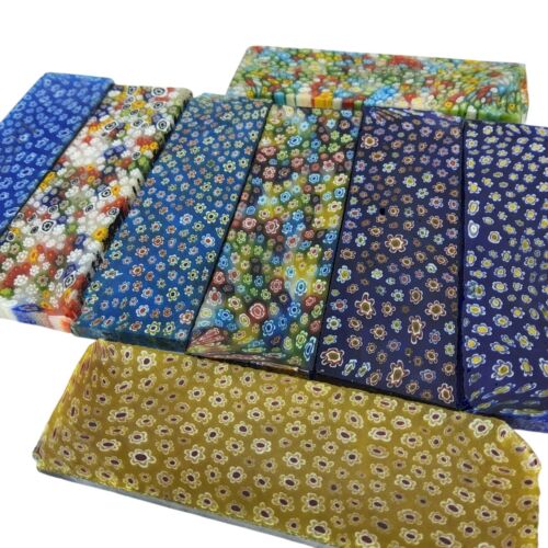 Millefiori Glas, Platte, Cabbing Rough, Lapidar, Lot, #R-6496 - Bild 3 von 10