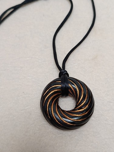 Silver color spiral torus torsion field generator pendant resonant Rodin coil - Picture 11 of 12