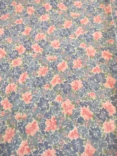 Pink Blue Flowers Fabric 31" x 44" Peter Pan Fabrics