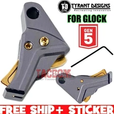 Tyrant Designs I.T.T.S GOLD GREY Trigger for GEN 5 Glock 17 19 22 23 26 27 33 34