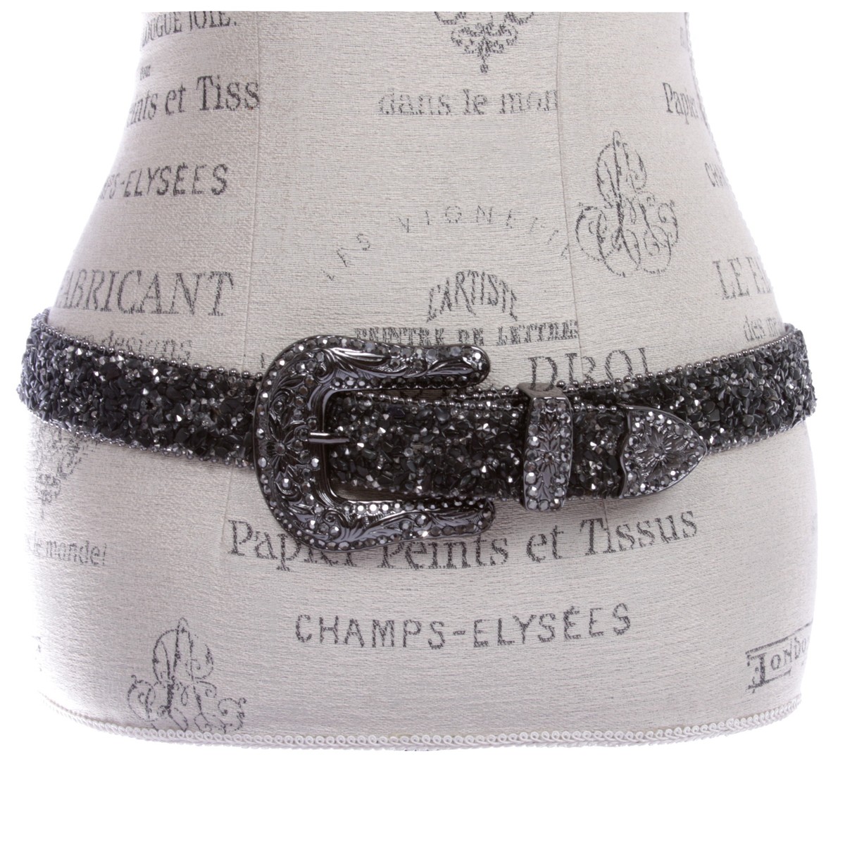 Western Cowboy Rhinestone Bling Mesh Stone Belt - Multi  display picture 3