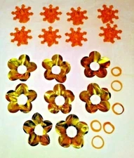 8 Christmas mini Light Bulb Covers and 8 Foil Reflectors Amber Yellow Vintage   