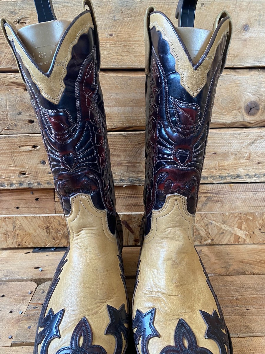 靴 SENDRA rare design western boots US8 RARE! Vintage Sendra Python Cowboy Boots Western Snakeskin Men's