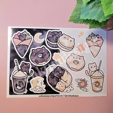 Cute Celestial Cats Sticker Sheets  14 Individual Stickers Each Sheet