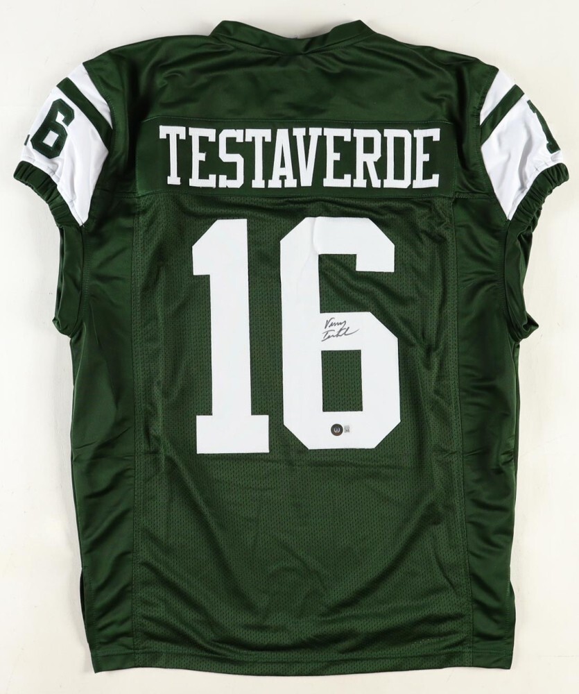 Vinny Testaverde Autographed Signed New York Jets Jersey (Beckett) #1 Overall Draft Pk 1987 
