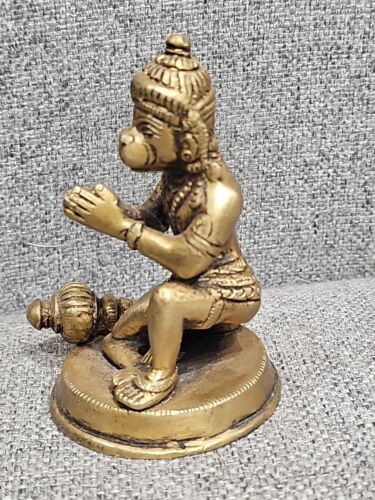 Lord Hanuman Brass Statue Monkey God Hindu Rama Maruti, Bajrangabali, Anjaneya - Picture 2 of 7