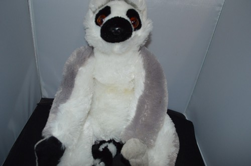 Wild Republic Ring Tailed Lemur Plush Stuffed Animal Gray Toy 12" J9 - Picture 2 of 3
