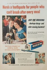 1955 Gleem Toothpaste GL-70 Proctor & Gamble Vintage Ad Just one brushing