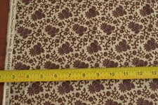 By 1/2 Yd, Brown Floral on Lt-Green Cotton, Moda/Bon Voyage/Laundry Basket, B415