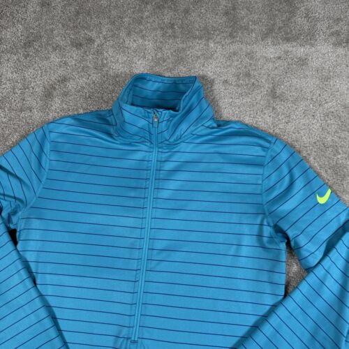 Nike Pro Womens Size Medium Blue Hyperwarm 1/2 Zip Pullover Thumb Holes Active - Picture 2 of 14
