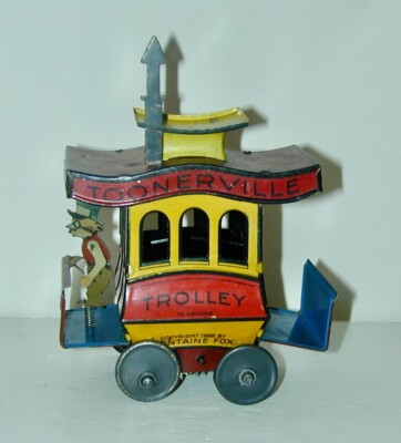 Fontaine Fox Toonerville Trolley Tin W/U RARE Variation H. Fischer Germany 1922