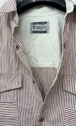 Camisa de Colección Wrangler Manga Larga Para Hombre Grande Rayas Metal Cierre a Presión - Imagen 8 de 10