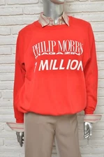 Vintage Philip Morris Sweatshirt Unisex Large 80s Advertising Red Tobacciana