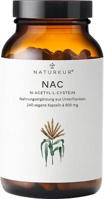 Naturkur® NAC 800 mg - 240 Kapseln im Apothekerglas - Vegan