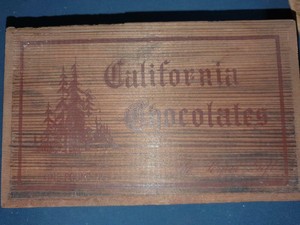 Vintage Wooden Chocolate Box California Chocolates 1lb Freepost