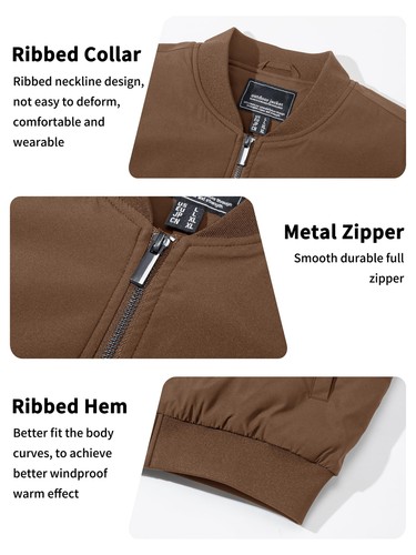 Para hombres Ropa deportiva con cremallera completa Chaqueta de bombardero acolchada térmica Abrigos de trabajo informales - Imagen 53 de 68