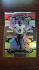2023 Panini Select Football Lamar Jackson  Concourse Red/Yellow Prizm Die-cut