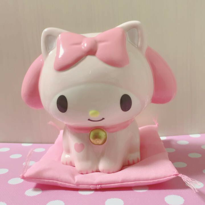 Sanrio My Melody Piggy Bank Fortune Cat with Cushion | eBay