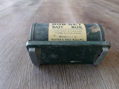 VINTAGE BOB-BET KÖDERBOX FÜR GÜRTEL METALL WALTER S. COLE BEAVER WISCONSIN #2 - Bild 3 von 3