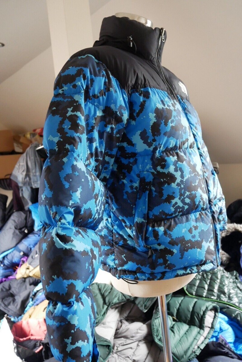 Camouflage Nuptse Clear Lake Blue North Face Nuptse 700 Puffer