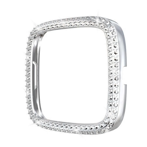 for Fitbit Versa 4 3 2 1/Sense 1 2 Bling Metal Watch Band Strap+PC Diamond Case - Picture 38 of 41