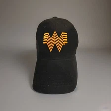 Whataburger Hat Cap Strap Back Black Orange Employee Restaurant Burger Logo