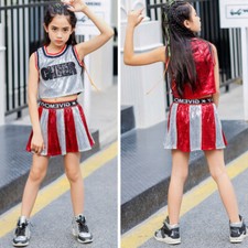 Children Jazz Sequin Dance Performance Costume Dance Costume 110-160cm