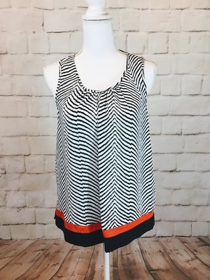 Nwt Vince Camuto ''Ripe Tomato'' Allover Print Sleeveless Scoop Neck Top Size S