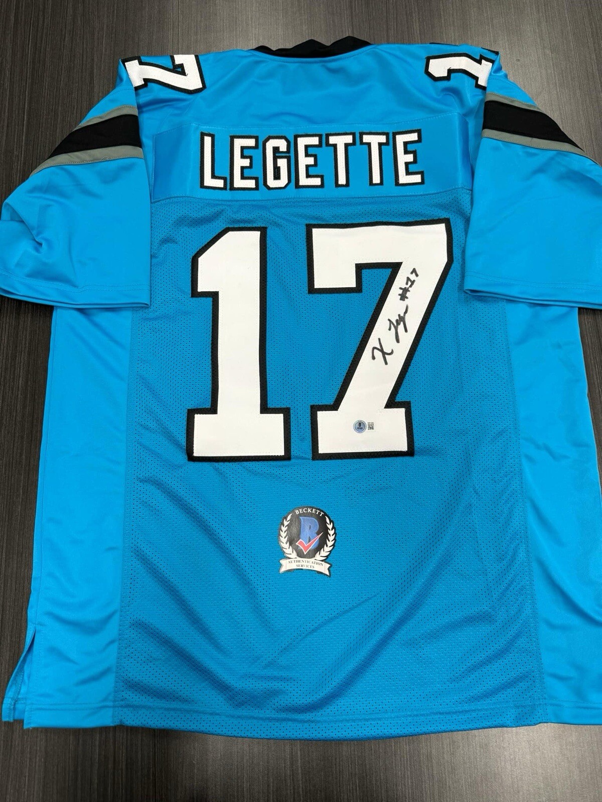 Xavier legette Signed Carolina Panthers Custom Jersey Beckett COA 