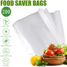 200 Vacuum Sealer Bags 8X12" Quart Food Vac Storage for Food Saver, Seal a Meal