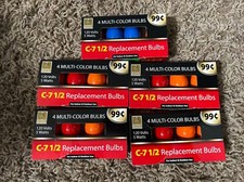 C7 1/2 Replacement Bulbs 5 Boxes Of 4 Each Orange Red 1 Blue