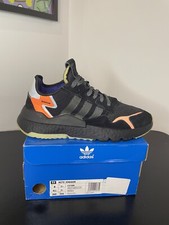 Adidas Nite Jogger Size 8 CG7088 Core Black/ Carbon/Active Blue