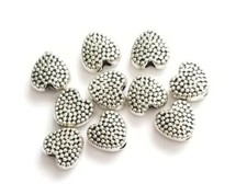 Heart Beads Antique Silver Heart Beads Metal Heart Beads Small Heart Beads 7mm