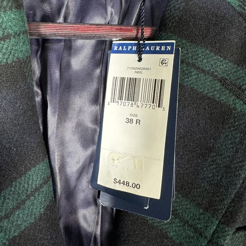 Ralph Lauren Blazer 38R Green Blackwatch Plaid Jacket Wool Blend Modern Twill - Picture 4 of 15