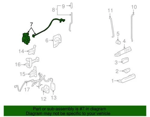 Conjunto de cerradura de puerta lateral del pasajero delantero genuino GM 2005-2010 Pontiac G6 20922230 Foto 2 de 2