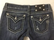 MISS ME Boot Cut Low Rise Flap Pockets Jeans women's size 28