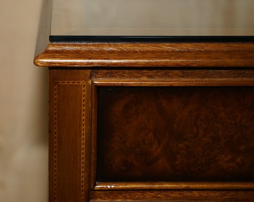 PAIR OF MID CENTURY MODERN ANDREW THOMPSON BURR WALNUT SIDE END BEDSIDE TABLES - Picture 6 of 24