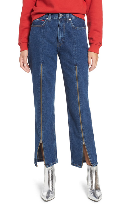 Tommy Jeans 1990 Zip Front High Waist Straight Leg Jeans NWT $129